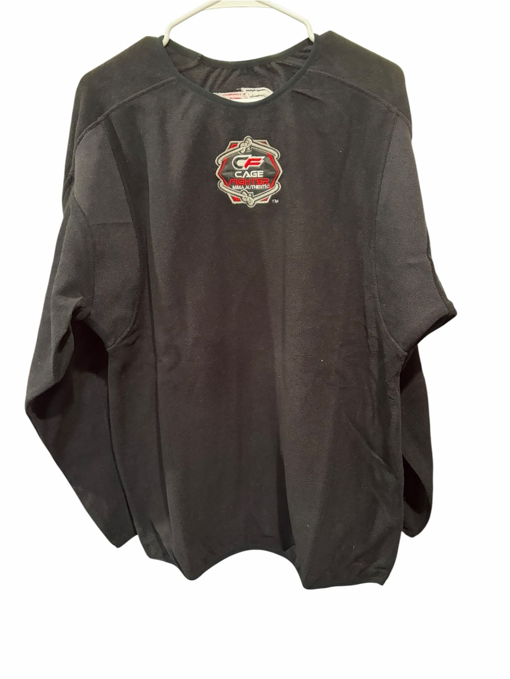 Cage Fighter MMA Long Sleeve Performance Shirt Size Large Black CF Athletic